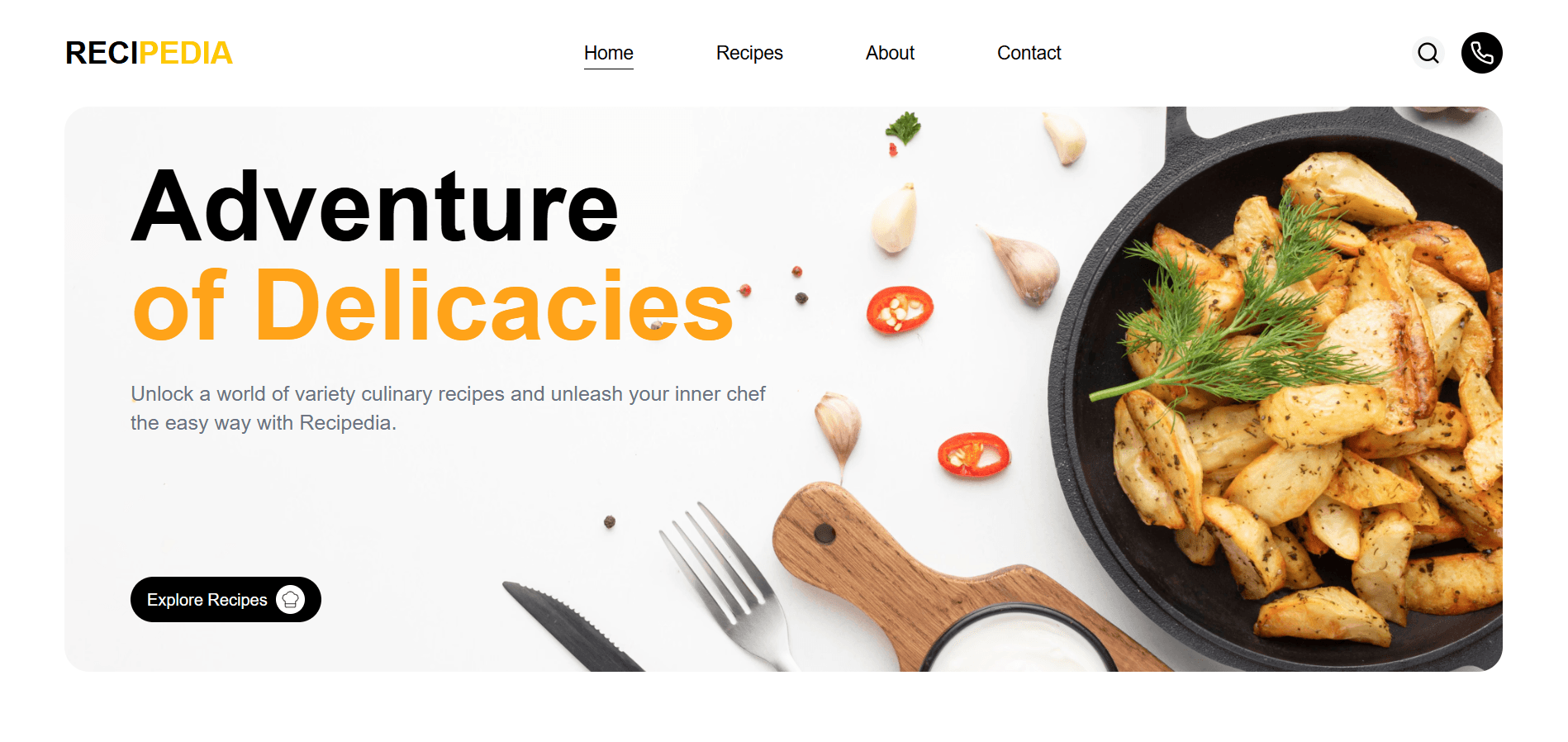 Recipedia - Recipe blog website